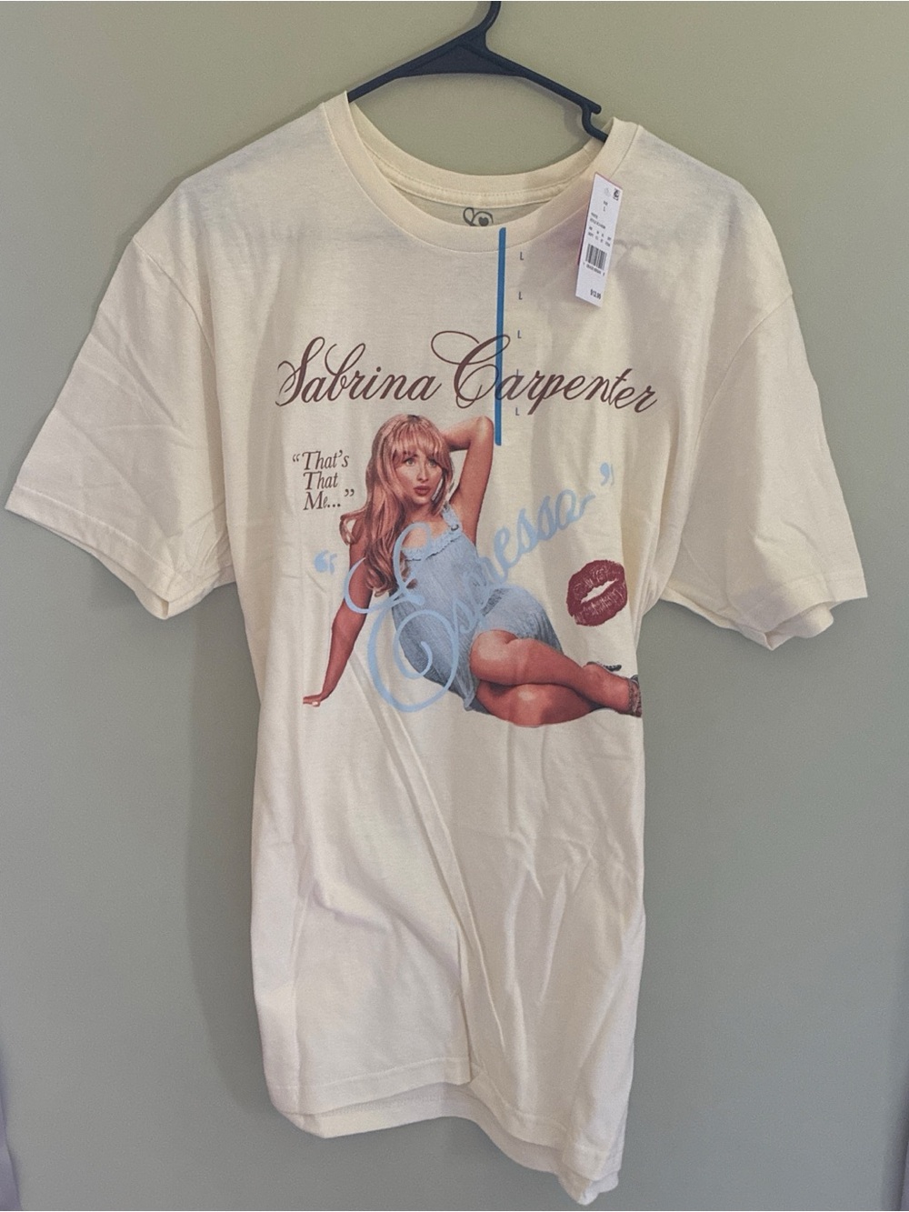 Sabrina Carpenter Graphic Tee - Cream with Multicolor Print